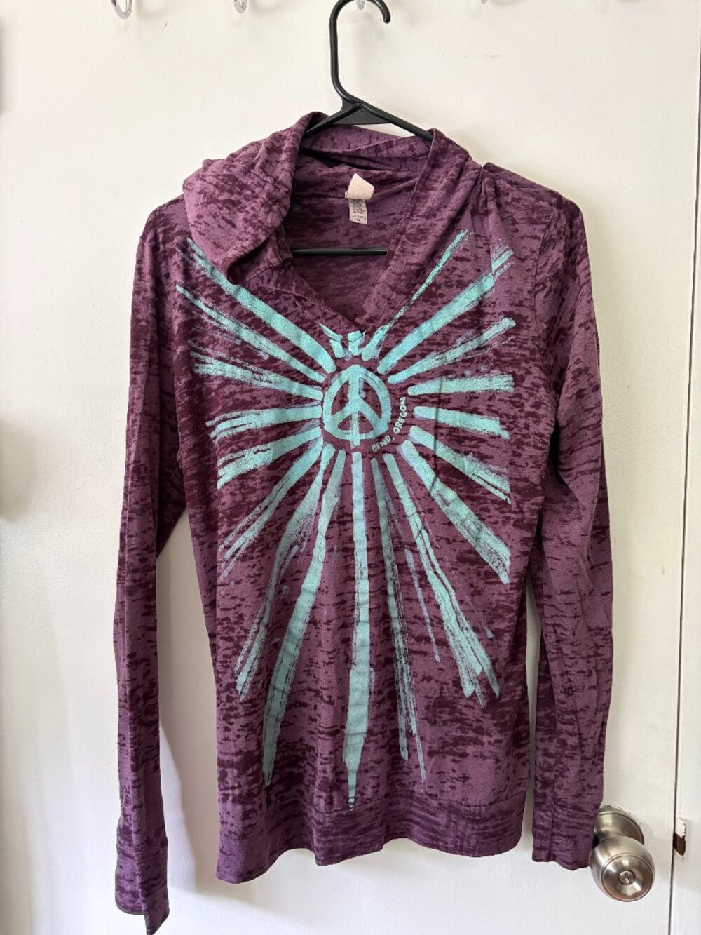 Coastal Classics Peace Tee Shirt Hoodie - Women's XL